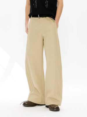 Unisex Loose Scimitar Wide‑Leg Casual Pants